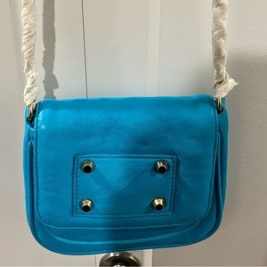 GORJANA NWOT AUTHENTIC OCEAN BLUE GENUINE SOFT LEATHER CROSSBODY BAG